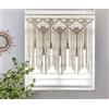 Youngeast Grande testiera in macramè da appendere alla parete, per camera da letto, tende da finestra in macramè, stile bohémien, decorazione da parete, con nappe, 70 x 99 cm (tasselli in legno non