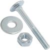 AERZETIX Set di 25 bulloni viti a testa tonda con quadro sottotesta M6x50mm / rondelle e dadi M6 / acciaio zincato/per fissaggio e assemblaggio