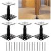 FWEEK Supporto Pali Regolabile 150-190mm, 4PCS Supporti Pali Gazebo in Acciaio Zincato, Base Pilastro Regolabile per Pali Legno, Pergole, Capanni e Lavori Edili