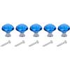 DUZEPA 5 pomelli per cassetti in cristallo blu, maniglie a forma di diamante da 30 mm con viti per cassetti di armadietti da ufficio e da cucina