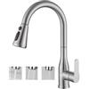 ONECE Rubinetto Cucina con Doccetta Estraibile a 3 Modalità, Miscelatore Monocomando Lavello Girevole a 360°, Rubinetti Estensibile, Acciaio Inox 304, Acqua Fredda e Calda, Spazzolato