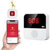Yasorn eMylo Pager per caregiver, telecomando multifunzione WiFi, allarme vita anziani, pulsante 1 SOS pulsante 1 ricevitore, compatibile con SMART LIFE APP/TUYA APP (solo 2,4 GHz)
