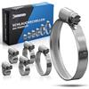 GARSIDURO® fascette stringitubo professionali 24 pezzi in diverse misure - acciaio inox DIN3017 in qualità industriale - set di fascette stringitubo per lavatrice, lavastoviglie, piscina, automobile
