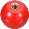 QUARKZMAN Manopole Sfera Filettate, Manopola Sfera Termoindurente Filettatura Femmina M6 da 25mm Dia Manopola Sfera Funzionamento Tonda Inserto Rame per Maniglia Leva Macchina, Rosso