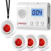 SYNLETT Cercapersone Wireless per Badanti con 4 Pulsanti SOS Sistema di Chiamata Infermieristica Allarme Portatile per Anziani Pazienti Emergenze Casa Cura
