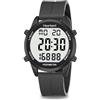 Hearkent Orologio da polso contapassi da uomo senza Bluetooth, impermeabile fino a 30M, grandi cifre, contapassi per anziani senza app, con conto alla rovescia/allarme/contatore calorie (Nero totale)