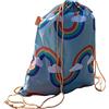 BundleBean Borsa con coulisse dal design mozzafiato. Ideale come borsa in polietilene, borsa sportiva, palestra o nuoto. Perfetta per vacanze, nuoto e vestiti bagnati, Blu/Arcobaleno, One Size, Borsa