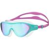 ARENA The One Mirror - Maschera da nuoto unisex per bambini dai 6 ai 12 anni, con lenti in policarbonato, misura grande, colore: blu/acqua/viola
