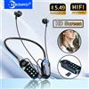 kebidumei Auricolari con schermo HD Cuffie Bluetooth 5.4 Cuffie con archetto da collo Auricolari wireless TWS HiFi Stereo Assistente vocale Supporto TF Play