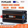 POWLAND Inverter di Potenza per Auto 3000W 4000W 5000W 8000W da DC 12V/24V a AC 220V con Presa EU, Accessori Auto per Telefoni e Laptop, Senza IVA