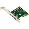 KALEA-INFORMATIQUE Scheda controller PCIe x1 2 porte USB 3.0 5G tipo A, autoalimentata, uscita 5V 3A per porta, supporto UASP, chipset Fresco Logic FL1100