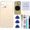 Perzework OEM Rear Back Glass Replacement (Gold) Compatibile con iPhone 13 pro max 6,7 pollici All Carriers with Pre-Installed Adhesive and Repairing Tool Kits