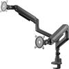 One For All Braccio doppio monitor universale Heavy Duty One for All-17-50 pollici-VESA 75/300 mm-Regolazione dell'altezza-Inclinazione (70°), rotazione (180°) e rotazione (360°) - 20 kg per schermo-Nero (DM5110)