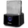 FANTEC DS-X1U3-Glanz USB3.2 Gen1 docking station for 1x SATA 3.5/2.5 inch SSD/hard disk, transfer rates up to 5Gbit/s (SUPERSPEED), high-gloss plastic, black