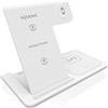 AISENS - ASCH-15W3WC044-W - Caricatore wireless USB-C 3 in 1 da 15 W per cellulare, Apple Watch, Aricular con custodia di ricarica, bianco
