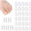 NISYQHA 35 pcs Copridita Traspiranti Puntali in Silicone, trasparenti protezioni per dita in silicone, Cappucci Copri Piedi Elastici Per Prevenire Vesciche, Attrito Antidolorifico, per camminare, corsa
