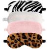 AYNKH Confezione da 4 mascherine per gli occhi in peluche per dormire, viaggi, sonnellini, forniture per feste per ragazze, donne, adolescenti, soffici e morbide, comode coperture elastiche per gli