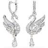 SWAROVSKI ORECCHINI SWAN, CIGNO, BIANCO, PLACCATO RODIO 5723388