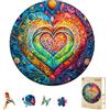 Hakumata Puzzle in legno Adulti Mandala Heart - Confezione regalo puzzle in legno da 300 pezzi, decorazione da parete e regalo per amici e familiari (14 anni+)