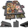 Occzin Tavolo pieghevole per puzzle da 1000 pezzi con 6 cassetti - Tavolino porta puzzle portatile con supporto 2-in-1 e copertura, super leggero in feltro per puzzle da adulti, utilizzabile per 500, 1500