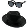 TrendyFashion Set unisex per travestimento stile Blues Brothers, con cappello e occhiali, per addio al celibato / nubilato e feste in maschera, taglia unica
