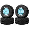 RCAWD Pneumatici pre-incollati 4pz per Arrma 1/16 Mojave Grom Blu | Pneumatici pre-incollati in gomma di nylon, esagonali da 12 mm, adatti per Arrma Mojave Grom ARA2104/ARA2304/ARA2304S, blu