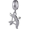CRISNATA Sagittario Zodiac Star Sign Charms-fit Pandora Bracciale - 925 Collana in Argento Sterling Collana Pendente, 12 Constellation Dangle CZ Perline, novembre/dicembre Regali di compleanno per Natale