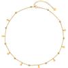 day berlin day.berlin collana Sun da donna placcata oro 18k, 40+5cm regolabile con medagliette e palline, catena sottile in acciaio inox 316L, senza nichel e resistente all'acqua