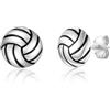 DEKALN Orecchini a perno in argento per ragazze, a forma di calcio, baseball, basket, pallavolo, regalo di Natale, compleanno, laurea, per donne, adolescenti, ragazze e ragazzi, 10 mm, Argento, Nessuna