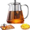 Vaileal Teiera in Vetro Borosilicato da 1,3 L Con Filtro e Protezione da Surriscaldamento - Ideale per Tè Sfuso ed Erbe - Include Uovo da Tè