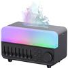 QUMOX A14 Umidificatore con Rumore Bianco, Effetto Fiamma, Speaker Bluetooth e Serbatoio 150ml - Nebulizzazione Ultrasonica, Luce RGB Respirante, Timer 5 Ore, per Camera da Letto e Ufficio Nero