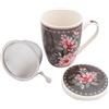 sarcia.eu Set da tè: tazza in porcellana con infusore e coperchio per erbe aromatiche - confezionato in scatola regalo 340 ml (D)