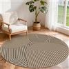 VSIWB Tappeto rotondo diametro 160 cm, aspetto juta, tappeto antiscivolo, tappeto lavabile, morbidezza, imballaggio pieghevole, tappeto rotondo per camera da letto, soggiorno e balcone