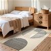 Calore Tappeto Salotto Pelo Corto Lavabile 80x120cm, Morbido Tappeto Camera da Letto Antiscivolo Grande Beige Geometrico Tappeto Soggiorno