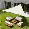 HENG FENG Vela Ombreggiante Triangolare 3x3x4.25m, Tenda da Sole Esterno Impermeabile in Tessuto Oxford con Protezione UV 95%, per Giardino Terrazza Piscina, Beige