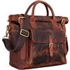 STILORD "Jascha" Borsa Tracolla Uomo in Pelle Cartella Vintage Cuoio Morbido con Custodia per PC Portatile 13,3 Pollici A4 Colore:prato - marrone