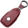 Kirain Custodia protettiva per chiave auto, compatibile con Mercedes Benz Classe A/B/C/E/G/S GLA GLC GLE GLK GLS CLA CLE CLS AMG E200 W177 W205 W213, 3 tasti, in pelle rosa, custodia protettiva per chiave