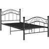 vidaXL Letto in metallo nero 100x200 cm