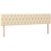 vidaXL Testate letto 2 pezzi Crema 100x7x78/88 cm Tessuto