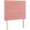 vidaXL Testiere 2 pz. Velluto rosa 100x5x78/88 cm