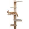 Kerbl Wandkratzbaum Timber (66x66x150cm, Wandbefestigung) natur/taupe 81612