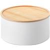 Yamazaki Scatola Yamazaki rotonda con coperchio 22x11cm bianco