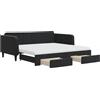 vidaXL Divano letto estraibile con cassetti Nero 90x190 cm Velluto