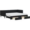 vidaXL Divano letto estraibile con cassetti Nero 90x190 cm Velluto