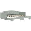 vidaXL Letto da giorno allungabile grigio chiaro 90x190 cm in velluto