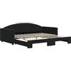 vidaXL Letto da giorno allungabile nero 100x200 cm in velluto
