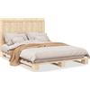 vidaXL Letto in legno massiccio con testata 140x200 cm pino