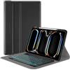 Techsuit Custodia per tablet Techsuit Cozy con tastiera QWERTY wireless e supporto per matita per Apple iPad Pro 13 2024 - Nero