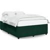 vidaXL Struttura letto senza materasso verde scuro 160x200 cm velluto