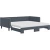 vidaXL Letto da giorno allungabile con materassi grigio scuro 100x200 cm in velluto